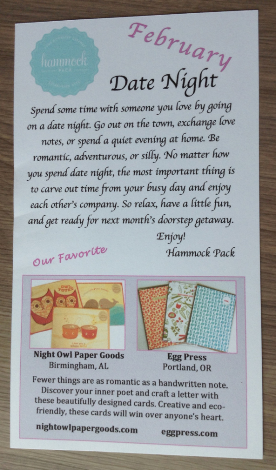 Hammock Pack Subscription Box Review - February 2014 Info