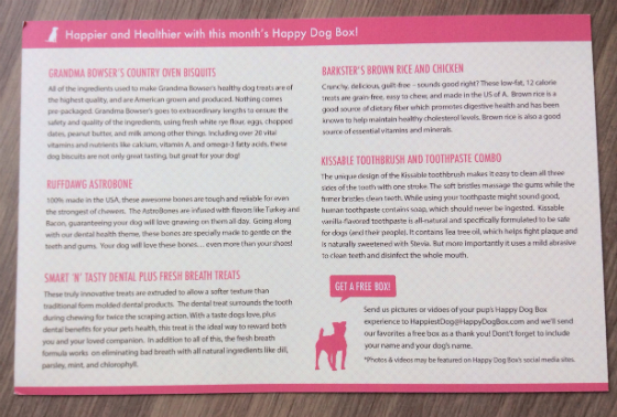 Happy Dog Box Review & 50% Off Coupon - Feb 2014 Card