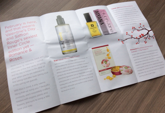 Saffron Rouge Inner Circle Subscription Box Review – Feb 2014 Info