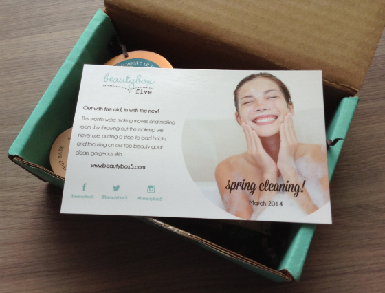Beauty Box 5 Subscription Box Review - March 2014 Spring