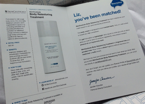 Beauty DNA Subscription Box Review - March 2014 Card