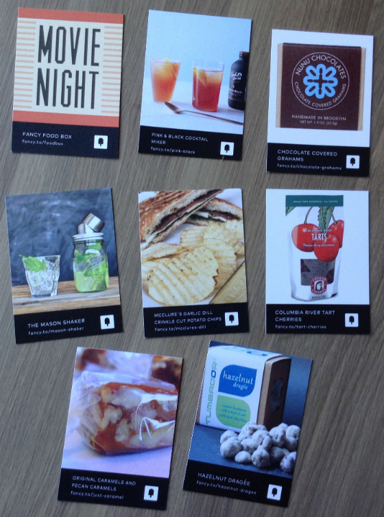 Fancy Food Subscription Box Review - March 2014 Cards