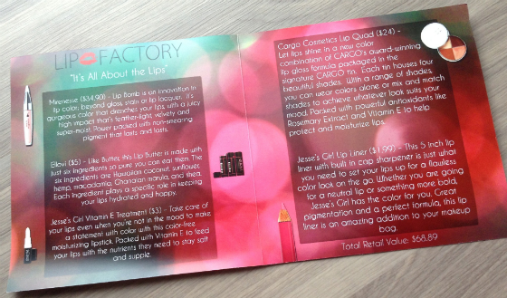 Lip Factory Subscription Box Review - March 2014 Info