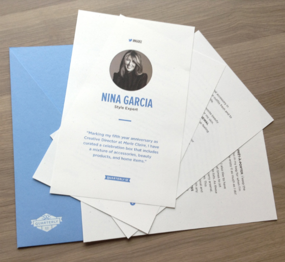 Nina Garcia Quarterly Subscription Box Review #NGQ02 Letter
