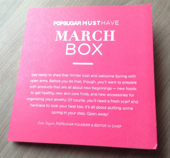 POPSUGAR Must Have Box Review - March 2014 Letter