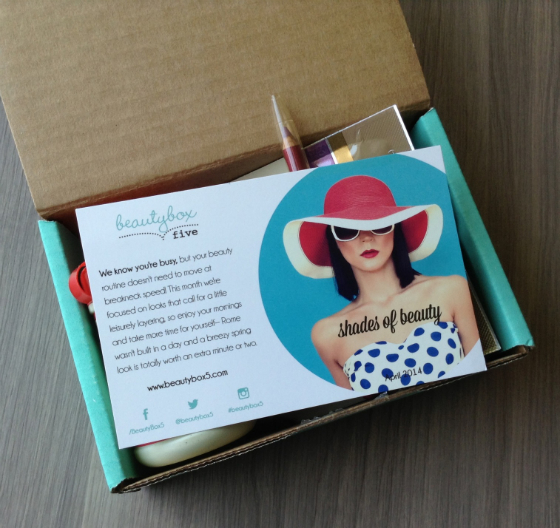 Beauty Box 5 Subscription Box Review - April 2014 Box