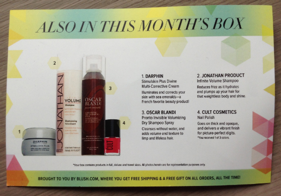 Blush Mystery Beauty Box Review - April 2014 Info