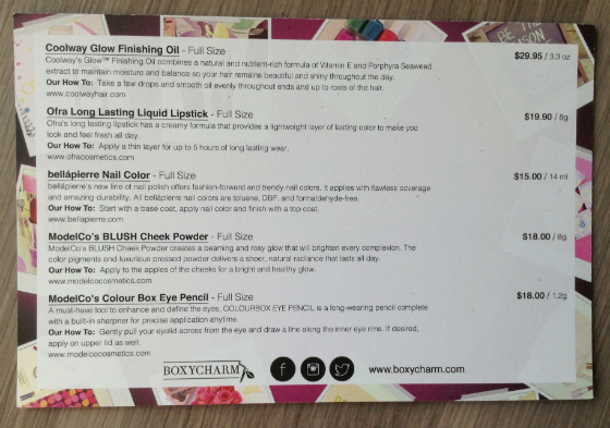 BoxyCharm Beauty Subscription Box Review - April 2014 Card