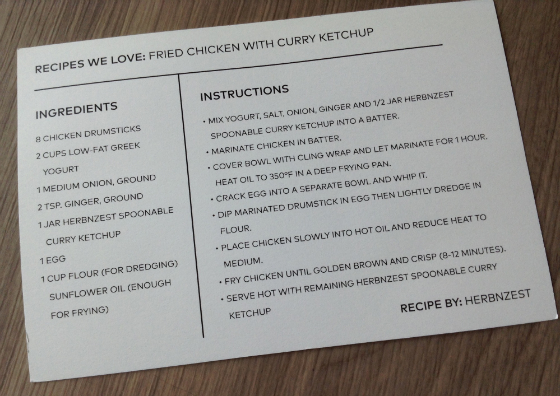 Fancy Food Box Review - April 2014 Recipe