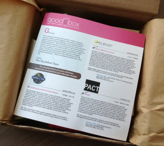 GoodeBox Eco Beauty Subscription Box Review - April 2014 Info