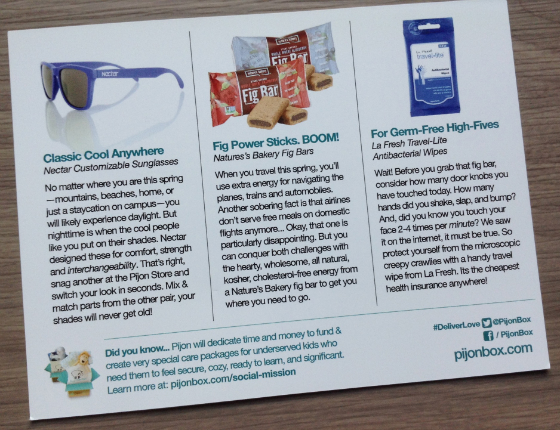 Pijon Box College Subscription Box Review - April 2014 Fig Bar