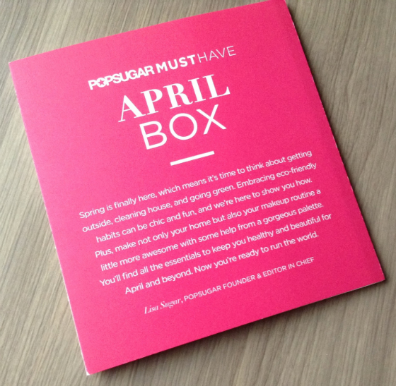 POPSUGAR Must Have Review - April 2014 Letter