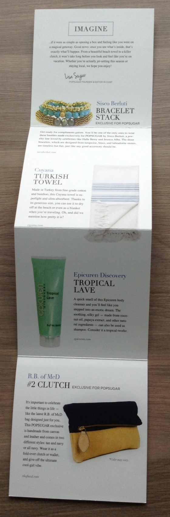 POPSUGAR Must Have Special Edition Resort Box Review Card