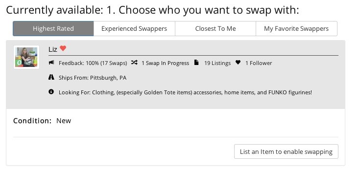 New Swap Site Feature - Follow Your Favorite Swappers!