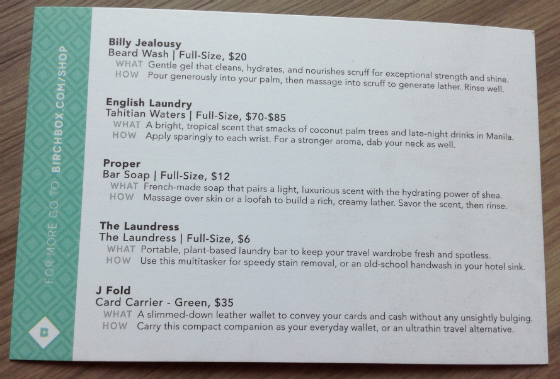 Birchbox Man Subscription Box Review - June 2014 Info
