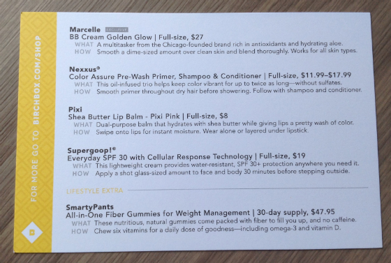 Birchbox Review - May 2014 Card