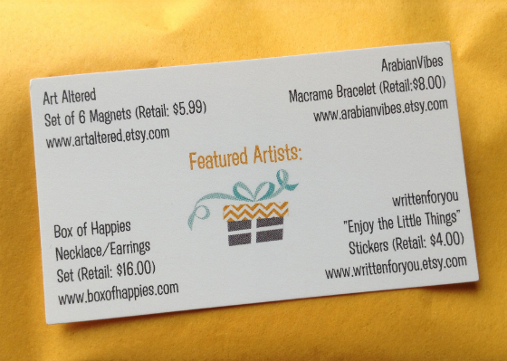 Box of Happies Subscription Box Review - April 2014 Info