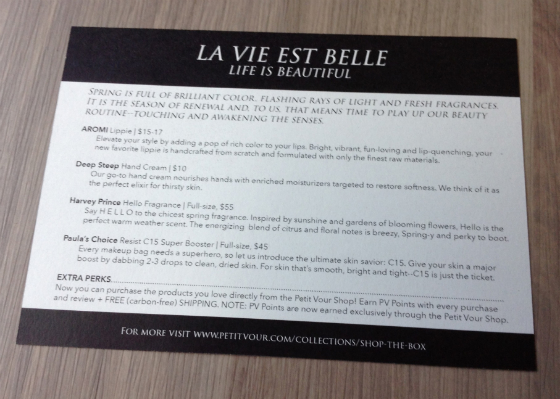 Petit Vour Vegan Beauty Subscription Box Review - May 2014 Info