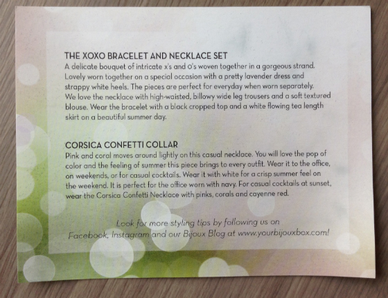Your Bijoux Box Jewelry Subscription Box Review - May 2014 Info