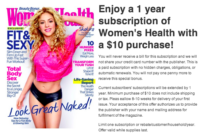 Free Women's Health Magazine Subscription with Bulu Box Subscriptions!