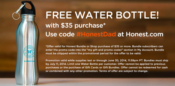 Free Honest Company Water Bottle with Purchase or Bundle!