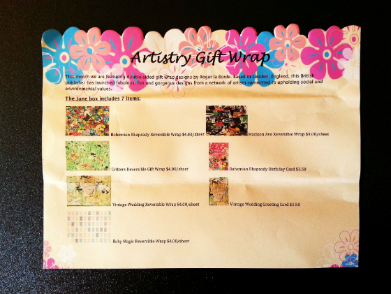 Artistry Gift Wrap Subscription Review & Coupon - June 2014 Note