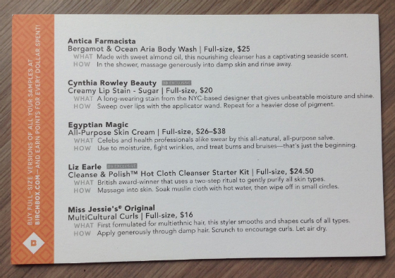 Birchbox Review - June 2014 Info
