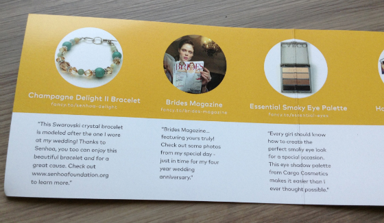 Coco Rocha Fancy Box Subscription Review – May 2014 card