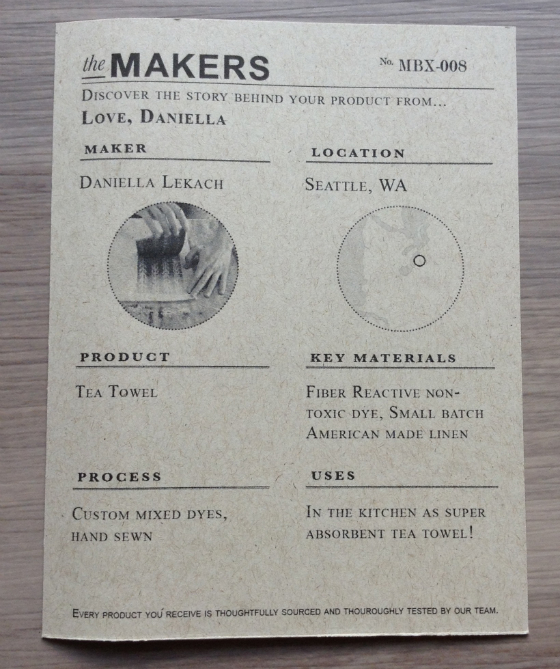 Makr Box Subscription Review - June 2014 Card