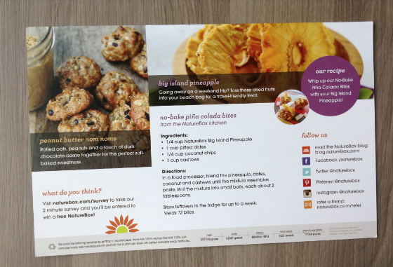 Nature Box Review & 50% Off Coupon - July 2014 Recipe