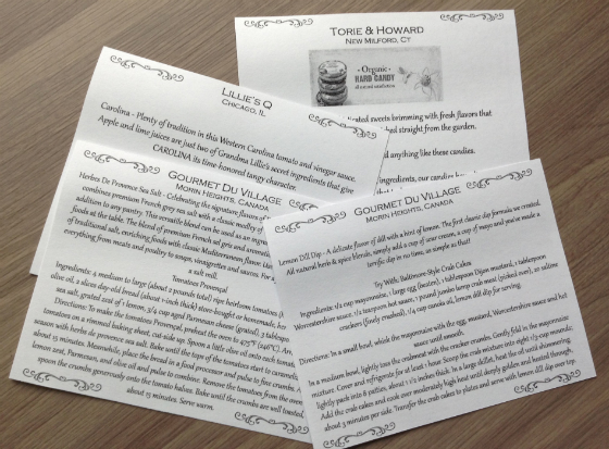 Gourmet Taste Trunk Subscription Box Review & Coupon - May 2014 Cards