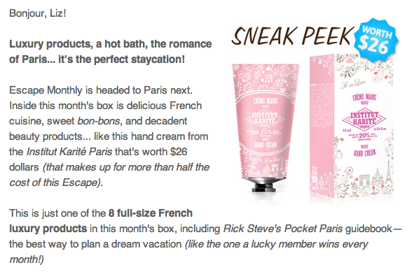 Escape Monthly Paris Box
