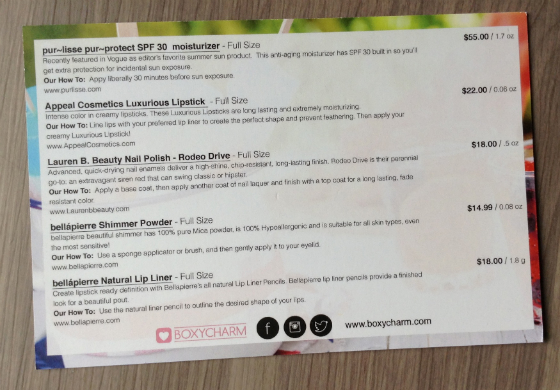 BoxyCharm Beauty Subscription Box Review – July 2014 Info