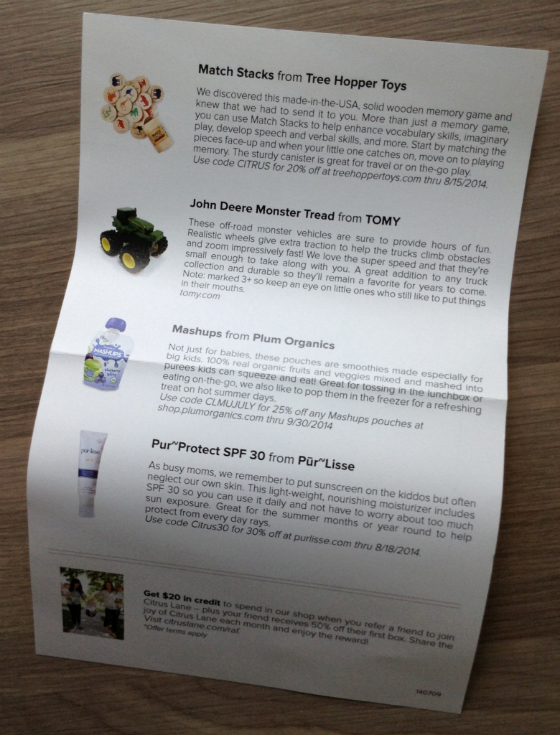 Citrus Lane Subscription Box Review & $20 Coupon – July Info