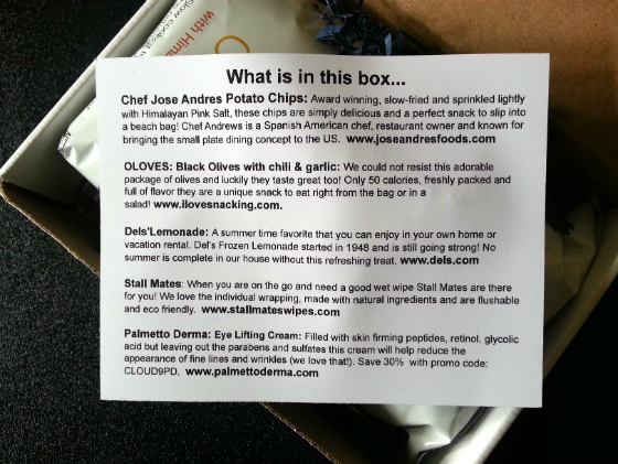 Cloud 9 Subscription Box Review - July 2014 Info