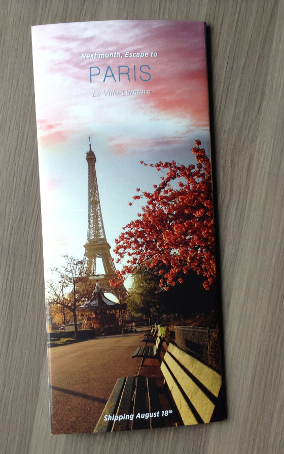 Escape Monthly Subscription Box Review - July 2014 Paris