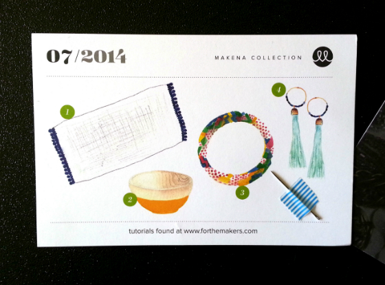 For the Makers DIY Subscription Box Review - July 2014 Card