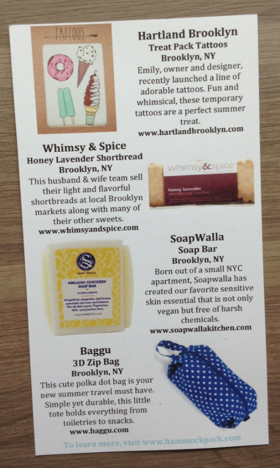 Hammock Pack Subscription Box Review – July 2014 Info