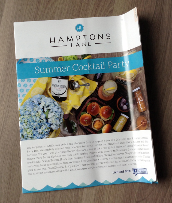 Hamptons Lane Subscription Box Review & Coupon – July 2014 Sheet