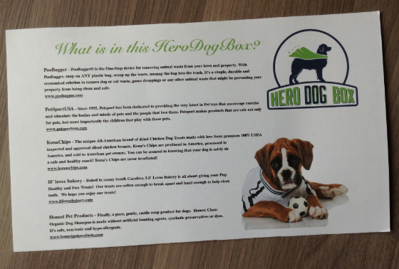 Hero Dog Box Subscription Review - July 2014 Info