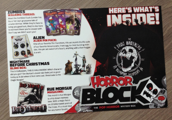 Horror Block Subscription Box Review - July 2014 Info