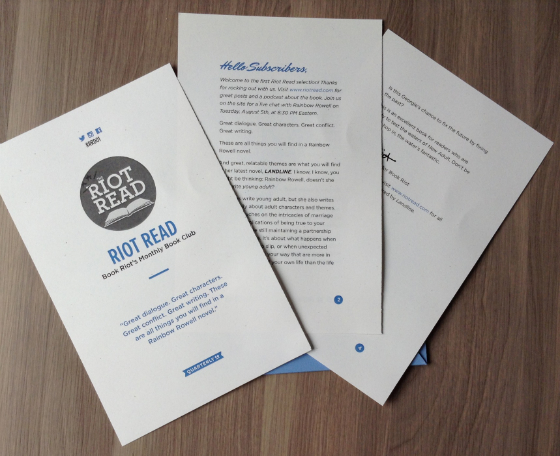 Riot Read Monthly Book Club Subscription Review #RRD0 Letter