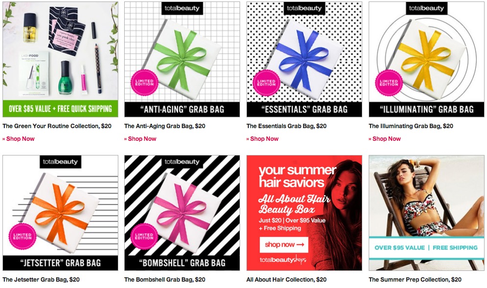 Total Beauty Collection Labor Day Sale! 2 Boxes for $30! Grab Bags