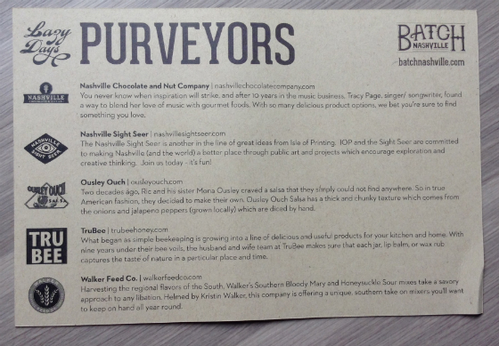 Batch Nashville Subscription Box Review & Coupon - August 2014 Info