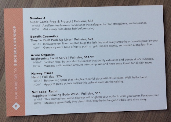Birchbox Review - August 2014 "The Everygirl Box" Info