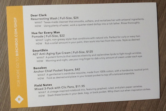 Birchbox Man Subscription Box Review - September 2014 Info