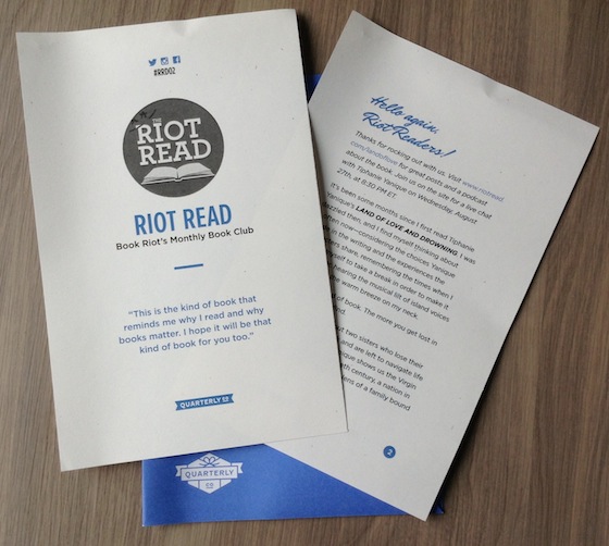 Riot Read Monthly Book Club Subscription Review #RRD02 Letter