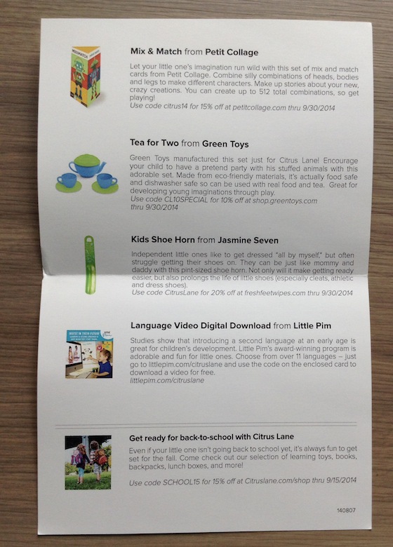 Citrus Lane Review & $20 Coupon Code - August 2014 Info