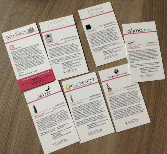 GoodeBox Eco Beauty Subscription Box Review – August 2014 Info