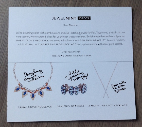 JewelMint VIPBox Subscription Box Review – August 2014 Card